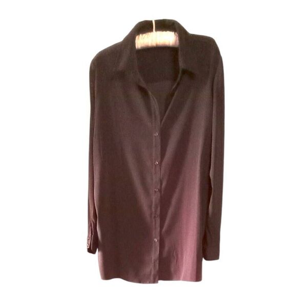Susan Graver Tops - Susan graver, long sleeve Brown button-up shirt.